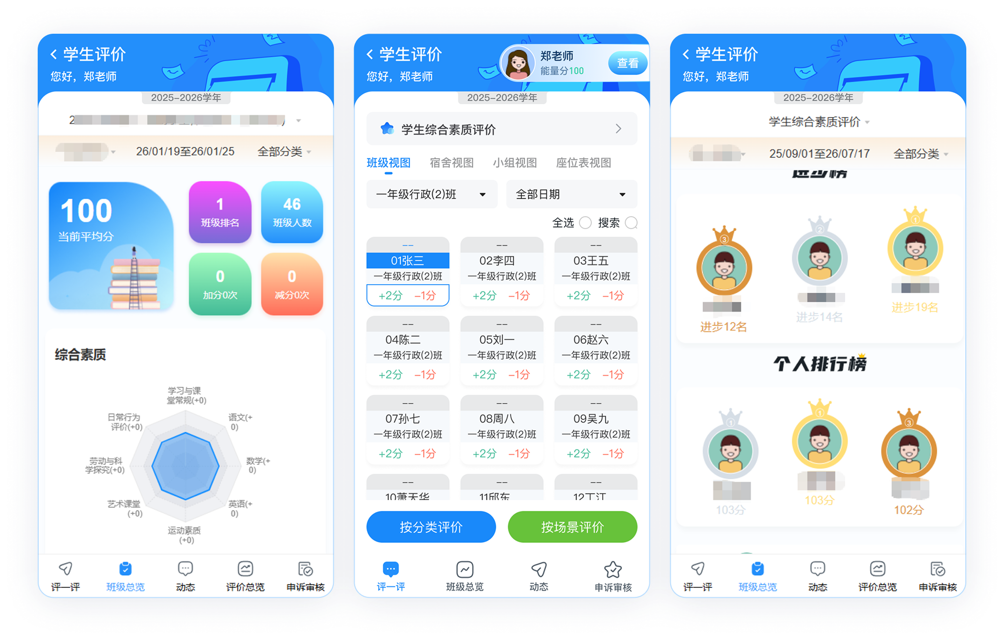 学生评价仪表盘